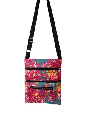 Fun Crossbody Tablet Bag 11-1/2" x 9-1/2" w/Purse + 2 Storage Pockets